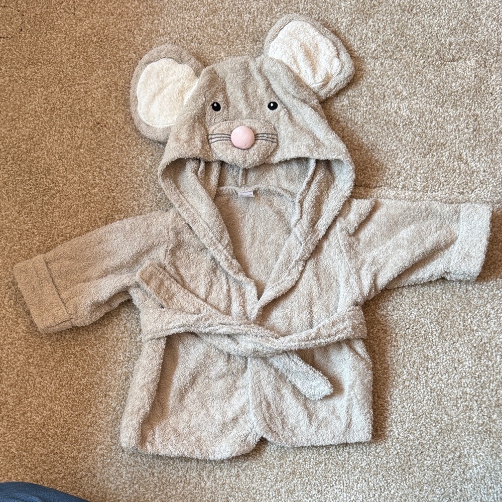 Plush Mouse Hooded Baby Robe